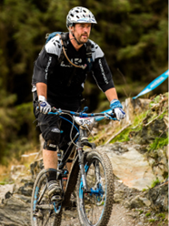 An image of a man on a mountain bike
