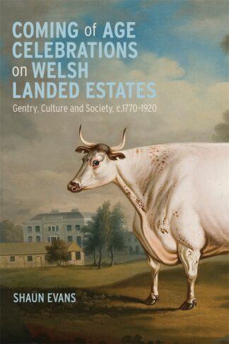 Delwedd clawr y llyfr newydd, s'yn cynnwys ych gwyn mawr.