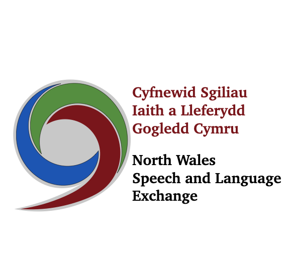 Logo o Cyfnewid Sgiliau Iaith a Lleferydd Gogledd Cymru