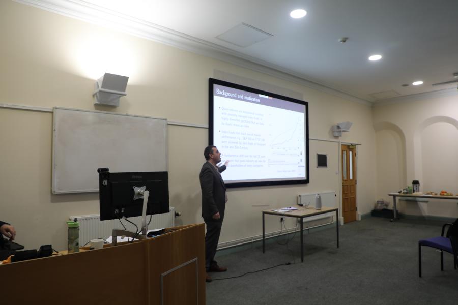 Picture of Dr Danial Hemmings presenting at the IEF Conferene 2025