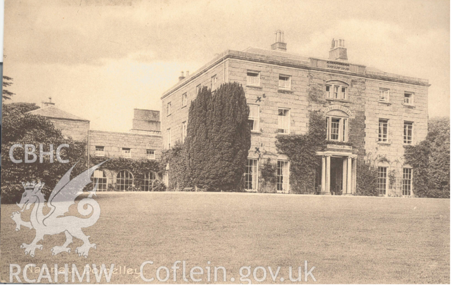 A sepia photograph of a Georgian mansion