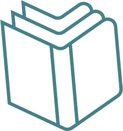 CALON book icon outline teal